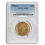 1892-O $10 Liberty Gold Eagle AU-55 PCGS