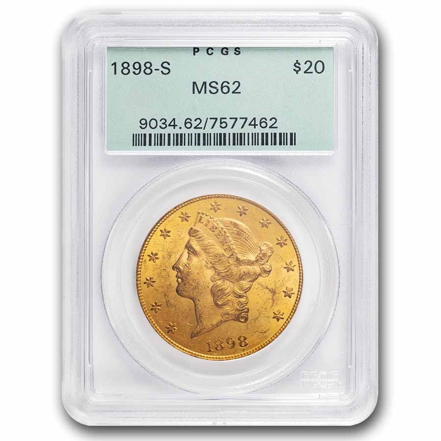 1892-S $20 Liberty Gold Double Eagle MS-62 PCGS