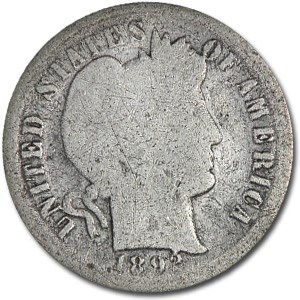 1892-S Barber Dime AG