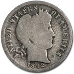 1892-S Barber Dime Good