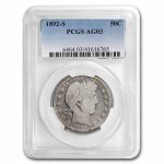 1892-S Barber Half Dollar AG-03 PCGS