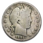 1892-S Barber Half Dollar AG