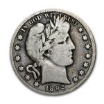 1892-S Barber Half Dollar VG