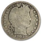 1892-S Barber Quarter AG