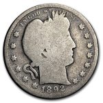 1892-S Barber Quarter Good