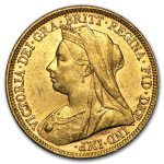 1893-1901-M Australia Gold Sovereign Victoria Veil Head AU