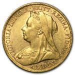1893-1901-M Australia Gold Sovereign Victoria Veil Head Avg Circ