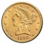 1893 $5 Liberty Gold Half Eagle BU