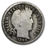 1893 Barber Dime Good