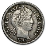 1893 Barber Dime XF