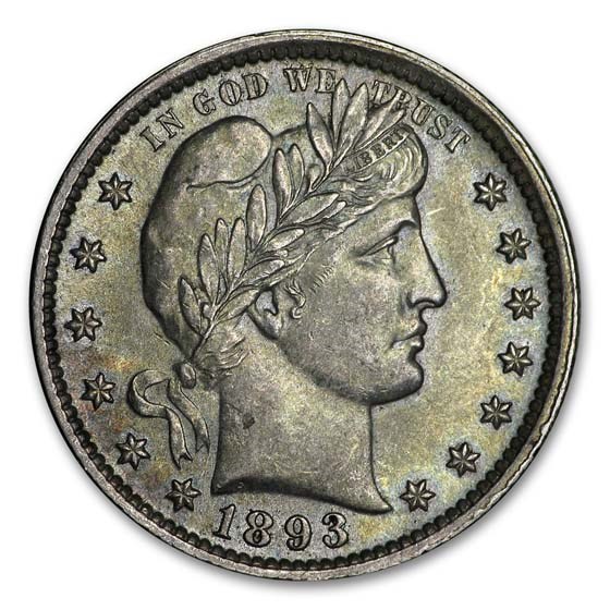 1893 Barber Quarter AU