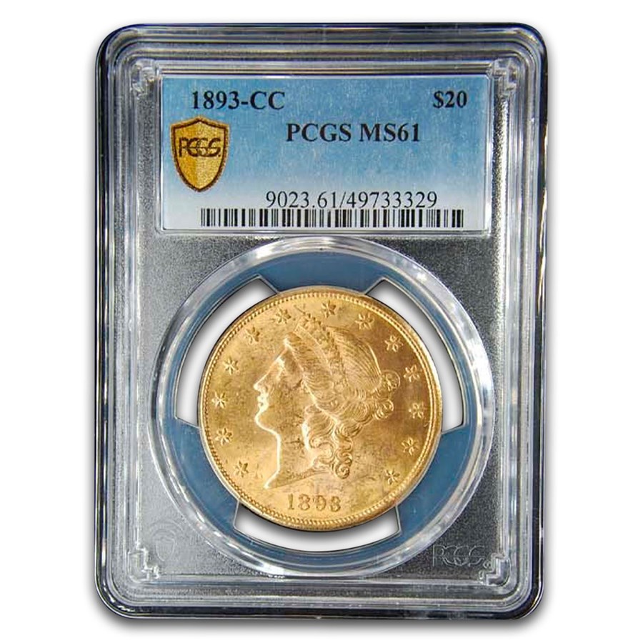 1893-CC $20 Liberty Gold Double Eagle MS-61 PCGS
