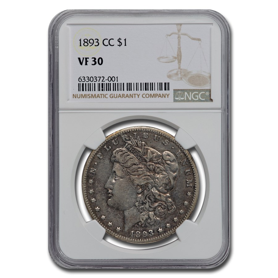 1893-CC Morgan Dollar VF-30 NGC