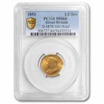 1893 Great Britain Gold Half-Sovereign Victoria MS-64 PCGS