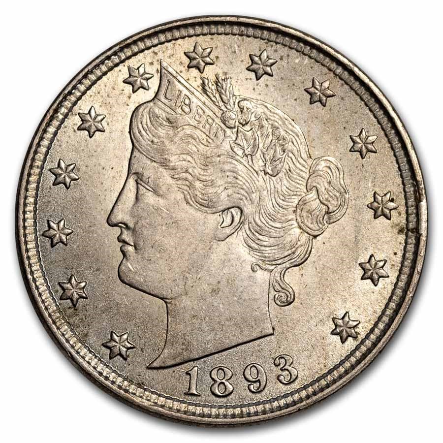 1893 Liberty Head V Nickel BU