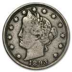 1893 Liberty Head V Nickel Fine