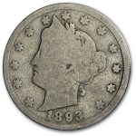 1893 Liberty Head V Nickel Good