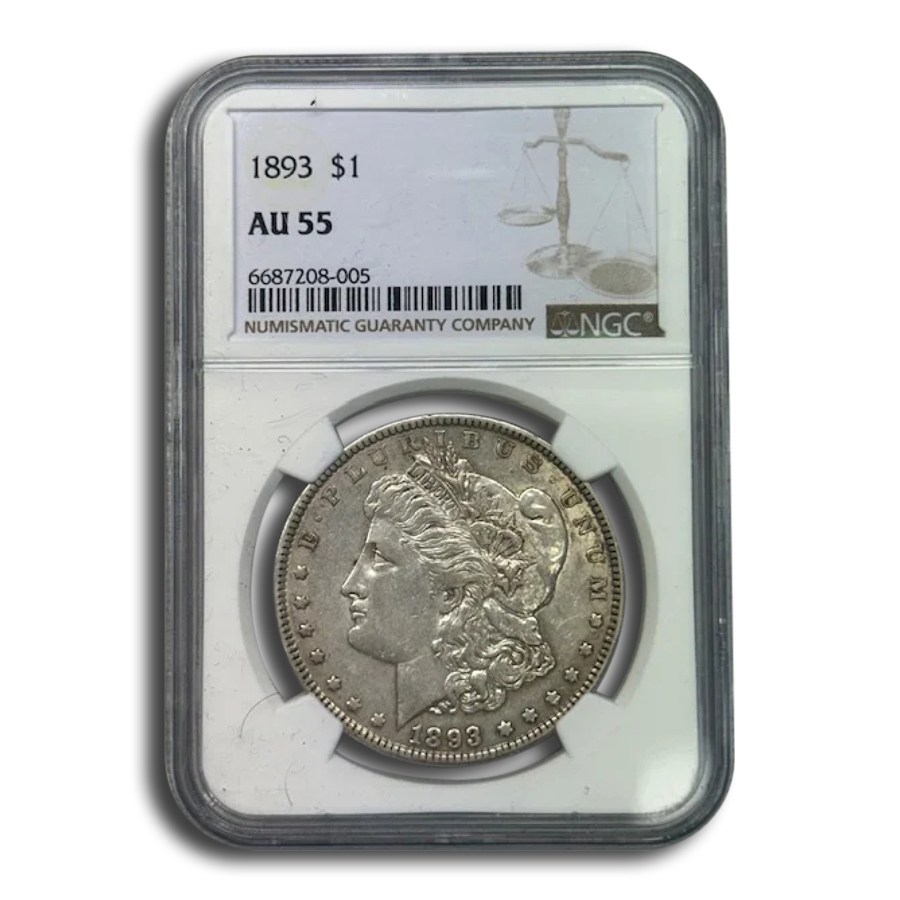 1893 Morgan Dollar AU-55 NGC (Toned)