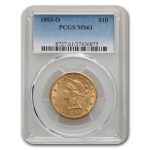 1893-O $10 Liberty Gold Eagle MS-61 PCGS