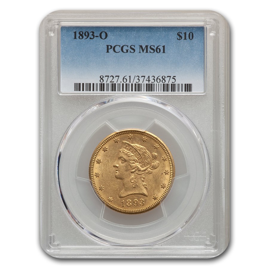 1893-O $10 Liberty Gold Eagle MS-61 PCGS