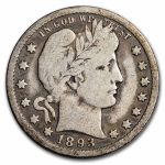 1893-O Barber Quarter VG