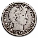 1893-S Barber Quarter VG