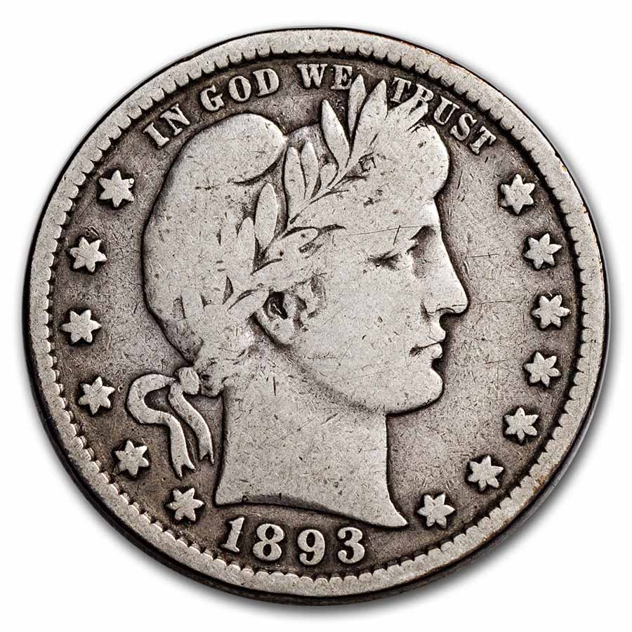 1893-S Barber Quarter VG