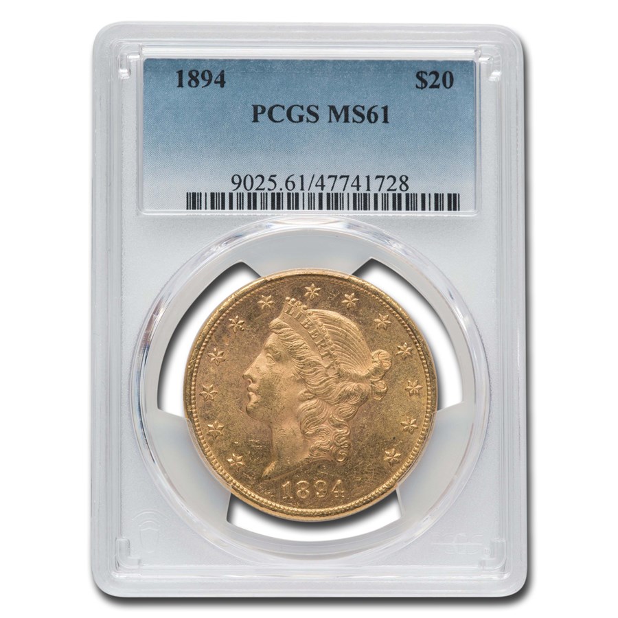 1894 $20 Liberty Gold Double Eagle MS-61 PCGS
