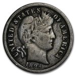 1894 Barber Dime Fine