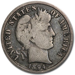 1894 Barber Dime VG