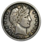 1894 Barber Quarter VF