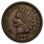 1894 Indian Head Cent AU