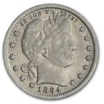1894-O Barber Quarter XF