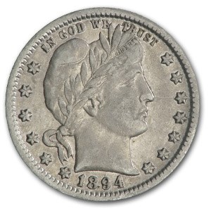 1894-O Barber Quarter XF