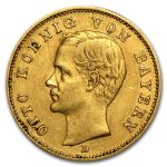 1895-1913 Germany Gold 20 Marks Bavaria Otto Avg Circ