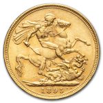 1895-M Australia Gold Sovereign Veil Head Victoria AU