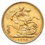 1895-S Australia Gold Sovereign Veil Head Victoria AU