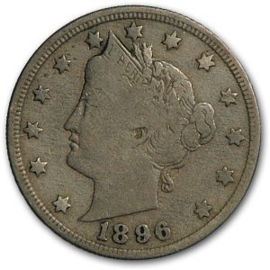 1896 Liberty Head V Nickel Fine