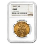 1896-S $20 Liberty Gold Double Eagle MS-62 NGC