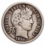 1896-S Barber Dime VF