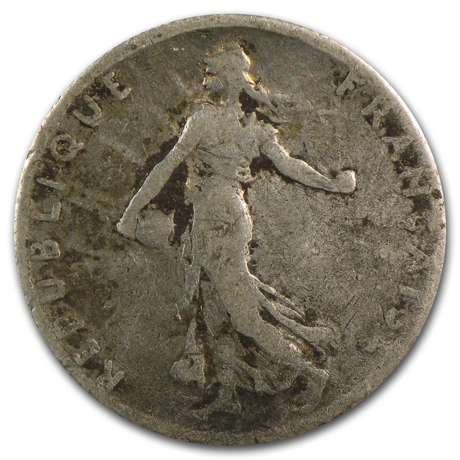 1897-1920 French Third Rep Silver 50 Centimes The Sower Avg Circ