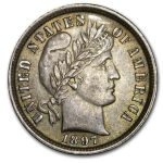 1897 Barber Dime BU