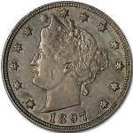 1897 Liberty Head V Nickel AU