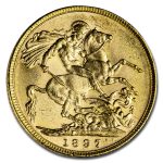 1897-M Australia Gold Sovereign Victoria Veiled Head BU