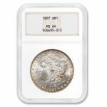 1897 Morgan Dollar MS-64 NGC CAC (Fatty Holder, Toned)