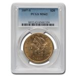 1897-S $20 Liberty Gold Double Eagle MS-62 PCGS