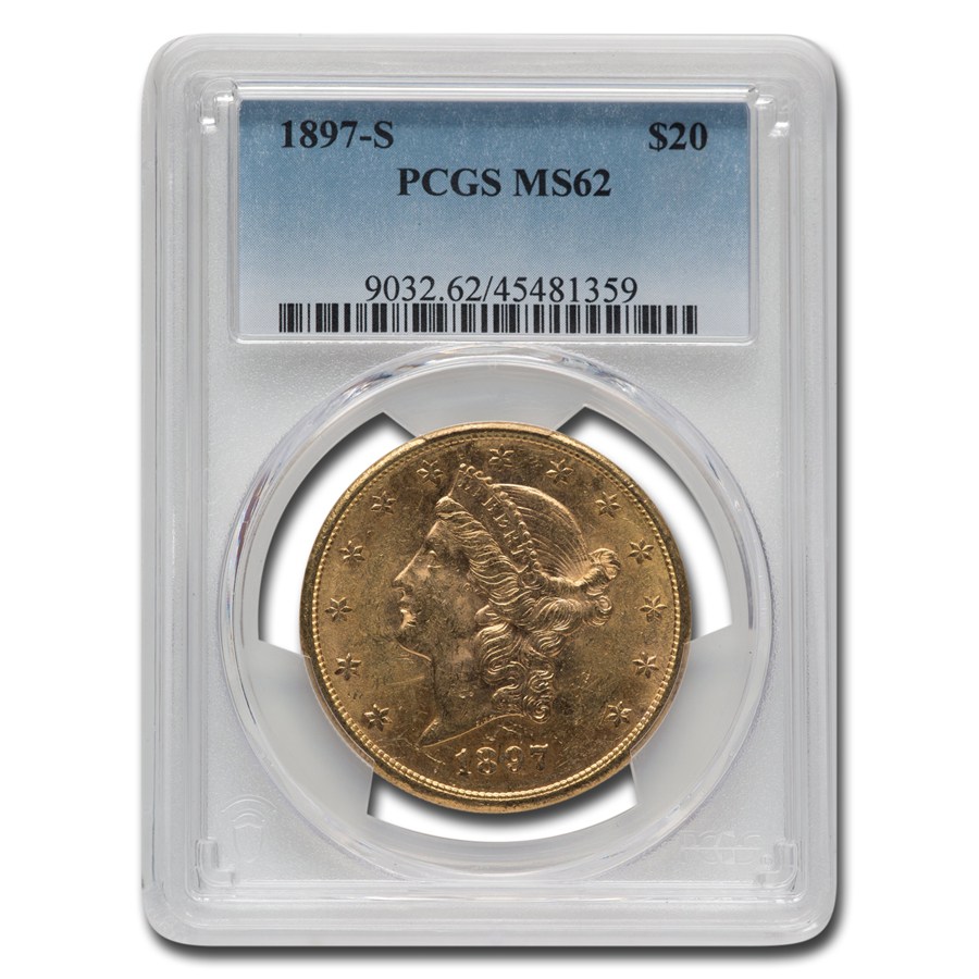 1897-S $20 Liberty Gold Double Eagle MS-62 PCGS