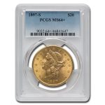 1897-S $20 Liberty Gold Double Eagle MS-64+ PCGS