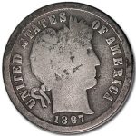 1897-S Barber Dime Good