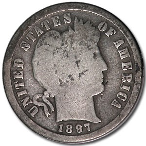 1897-S Barber Dime Good